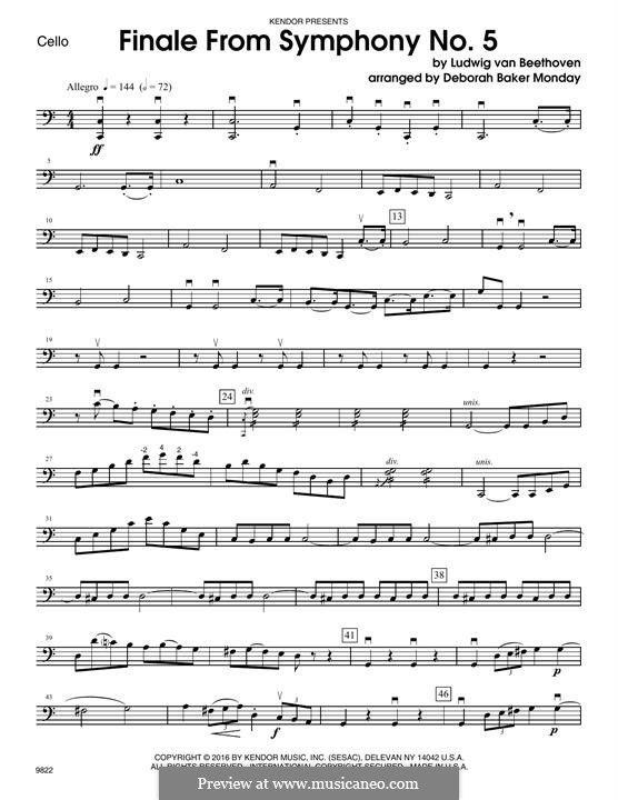 Teil IV: For string ensemble – Cello part by Ludwig van Beethoven