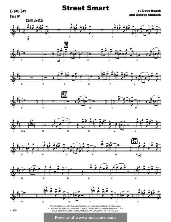 Street Smart: Eb Baritone Saxophone part by Doug Beach