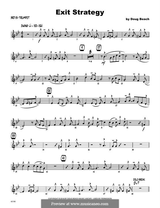 Exit Strategy: 3rd Bb Trumpet part by Doug Beach