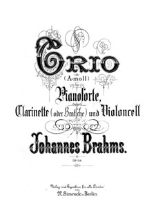 Trio für Klarinette, Cello und Klavier, Op.114: Vollpartitur, Stimmen by Johannes Brahms