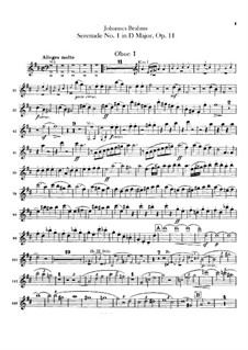 Ständchen Nr.1 in D-Dur, Op.11: Oboenstimmen by Johannes Brahms