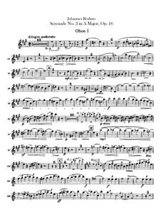 Ständchen Nr.2 in A-Dur, Op.16: Oboenstimmen by Johannes Brahms