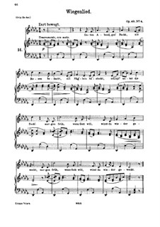 Nr.4 Wiegenlied: Für Stimme und Klavier (Des-Dur) by Johannes Brahms