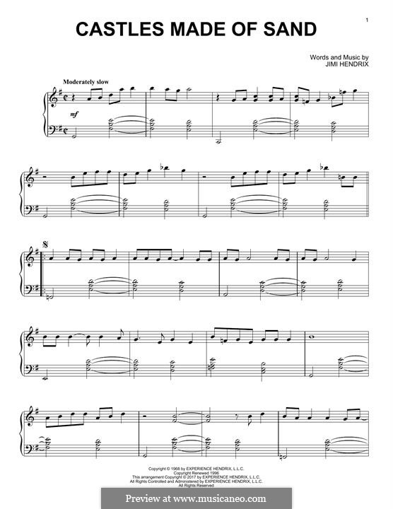 Castles Made of Sand: Für Klavier (jazz version) by Jimi Hendrix