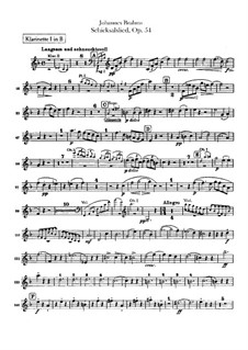 Schicksalslied , Op.54: Klarinettenstimmen by Johannes Brahms