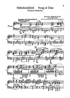 Schicksalslied , Op.54: Bearbeitung für Stimmen und Klavier by Johannes Brahms
