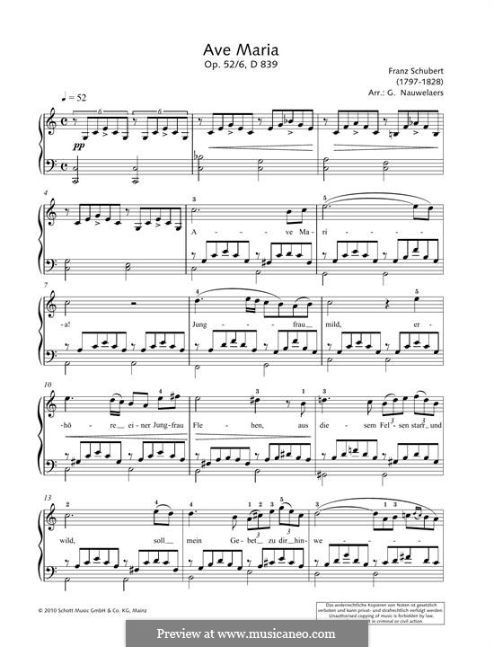 Piano version: Für einen Interpreten by Franz Schubert