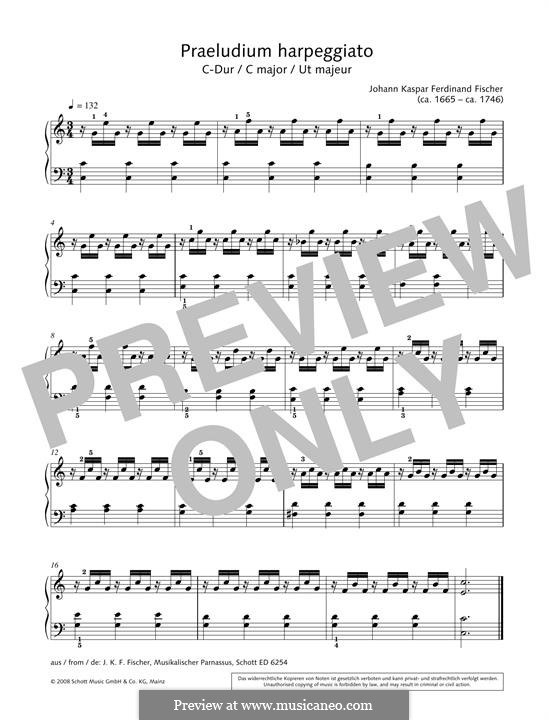 Prelude harpeggiato in C major: Prelude harpeggiato in C major by Johann Caspar Ferdinand Fischer