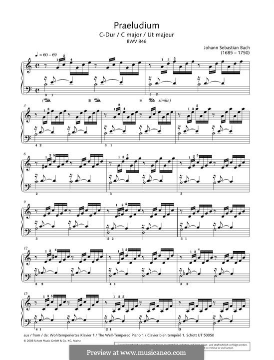 Präludium und Fuge Nr.1 in C-Dur, BWV 846: Präludium by Johann Sebastian Bach