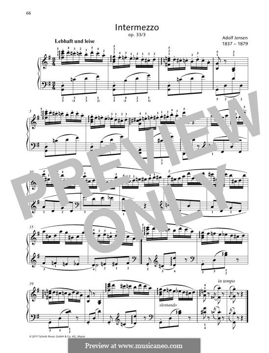 Lieder und Tänze, Op.33: No.3 Intermezzo by Adolf Jensen