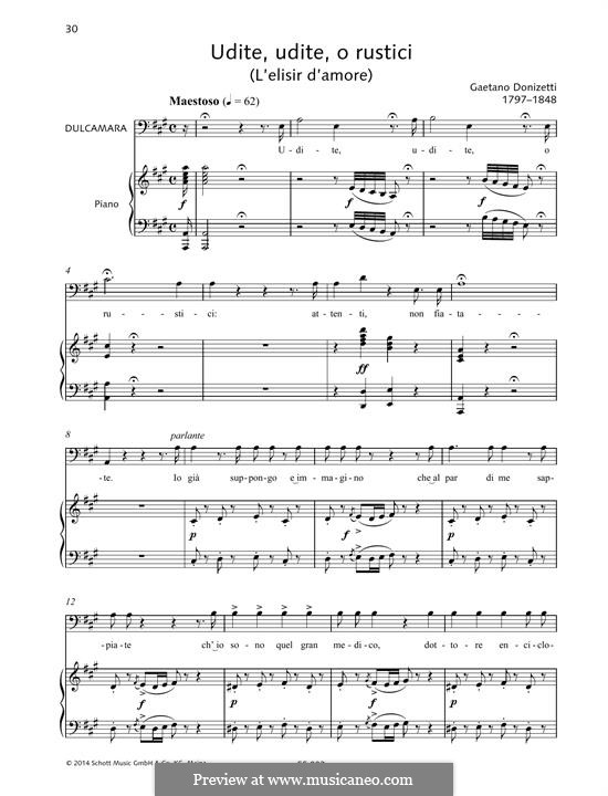 Der Liebestrank: Udite, udite, o rustici by Gaetano Donizetti