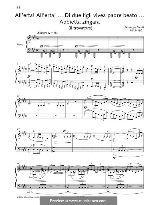 Di due figli vivea padre beato: Für Stimme und Klavier by Giuseppe Verdi