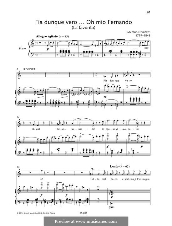Die Favoritin : Fia dunque vero... Oh mio Fernando by Gaetano Donizetti