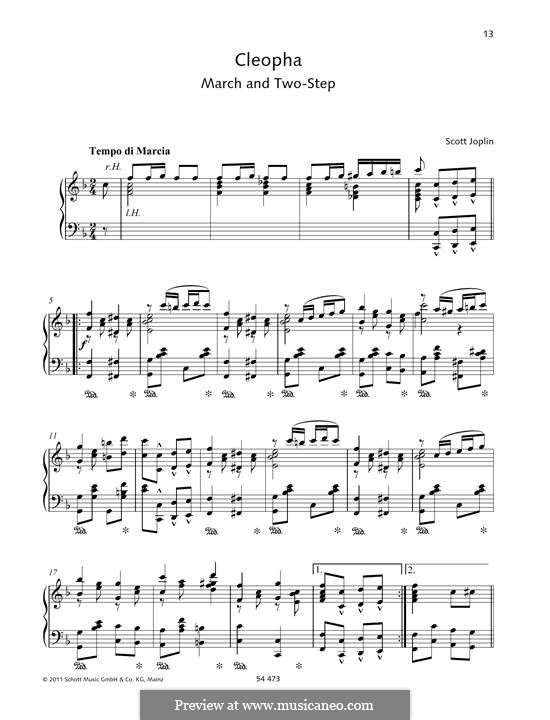 Cleopha: Für Klavier by Scott Joplin