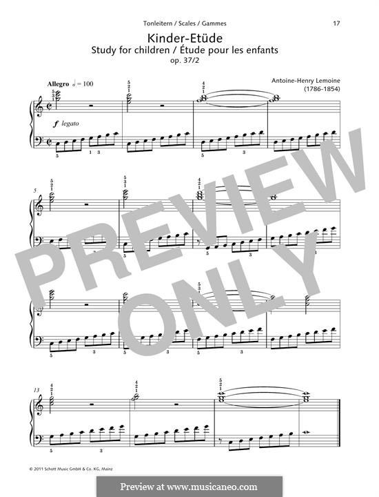 Etüden, Op.37: No.2 Study for children by Henry Lemoine