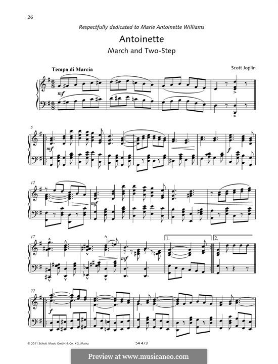 Antoinette: Für Klavier by Scott Joplin