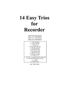 14 Easy Trios: Für Blockflöte by folklore