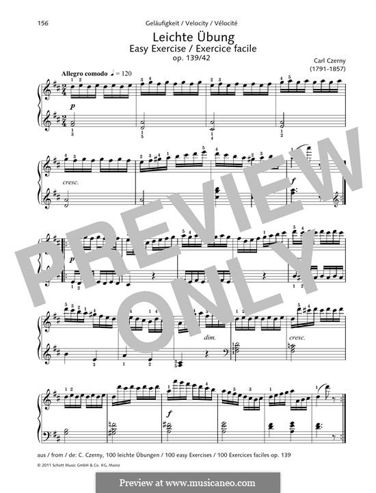 Easy Exercise: Für Klavier by Carl Czerny