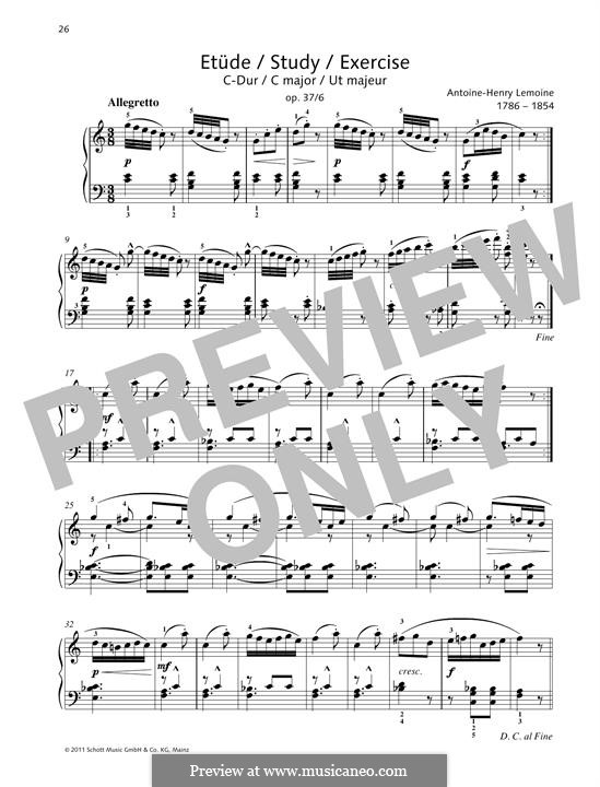 Etüden, Op.37: No.6 Study C major by Henry Lemoine
