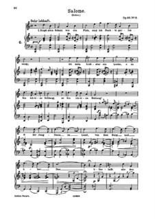 Neun Lieder und Gesänge, Op.69: Nr.8 Salome by Johannes Brahms