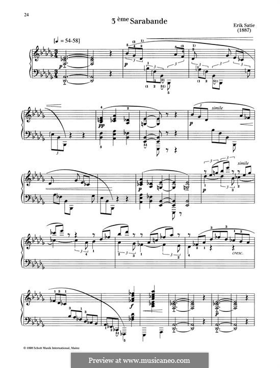 Drei Sarabanden: Nr.3 by Erik Satie