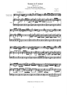 Sonata for Viola da Gamba and Piano in e minor, TWV 41:e5: Sonata for Viola da Gamba and Piano in e minor by Georg Philipp Telemann