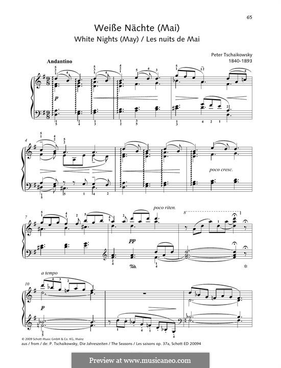 Nr.5 Mai (Weisse Nächte): Für Klavier by Pjotr Tschaikowski