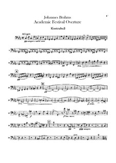 Akademische Festouvertüre, Op.80: Kontrabass-Stimme by Johannes Brahms