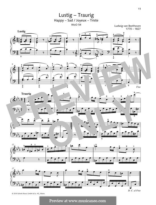 Lustig-Traurig, WoO 54: Für Klavier by Ludwig van Beethoven
