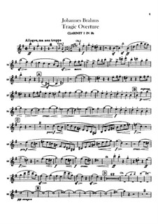 Tragische Ouvertüre, Op.81: Klarinettenstimmen by Johannes Brahms