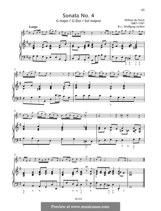 Sonata No.4 in G major: Sonata No.4 in G major by Willem de Fesch
