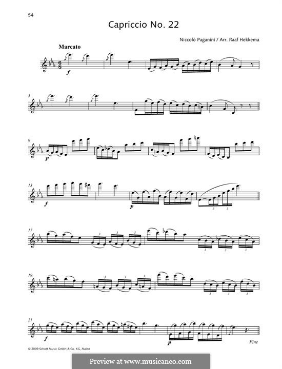 Vierundzwanzig Capricen, Op.1: Caprice No.22 by Niccolò Paganini