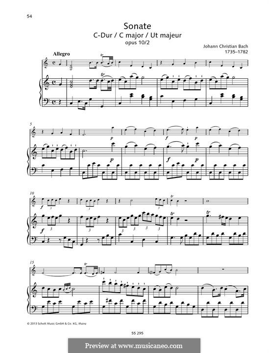 Sonata in C Major: Sonate in C-Dur by Johann Christian Bach
