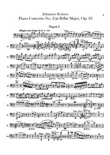 Konzert für Klavier und Orchester Nr.2 in B-Dur, Op.83: Fagottstimmen by Johannes Brahms