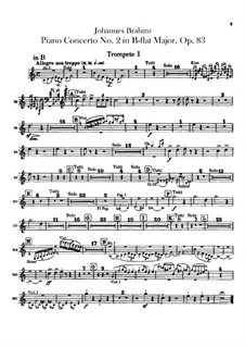 Konzert für Klavier und Orchester Nr.2 in B-Dur, Op.83: Trompetenstimmen by Johannes Brahms