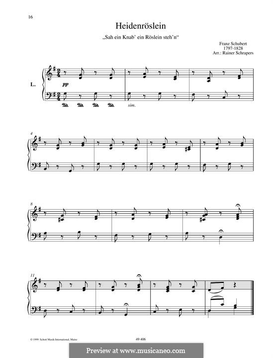 Heidenröslein, D.257 Op.3 No.3: Für Klavier by Franz Schubert