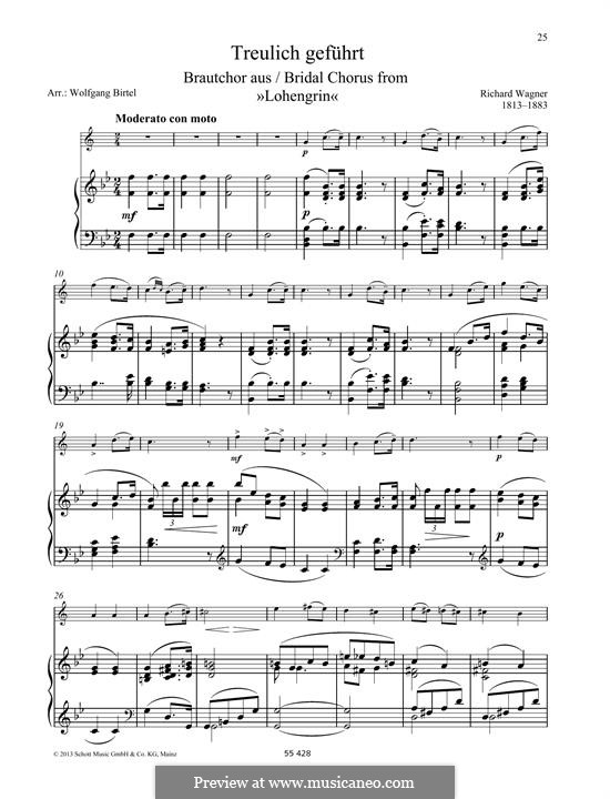 Bridal Chorus (Printable Scores): For any instrument and piano by Richard Wagner