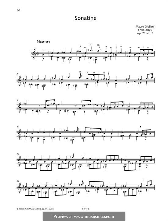 Drei Sonatinen für Gitarre, Op.71: Sonatine Nr.1 by Mauro Giuliani