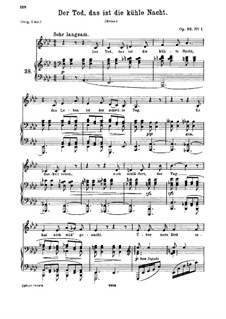Vier Lieder, Op.96: Nr.1 Der Tod, das ist die kühle Nacht by Johannes Brahms