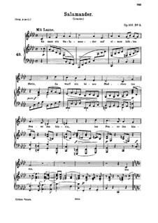 Fünf Lieder, Op.107: Nr.2 Salamander by Johannes Brahms