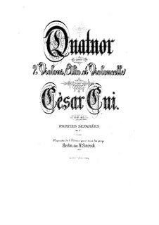 Streichquartett Nr.1 in c-Moll, Op.45: Stimmen by César Cui