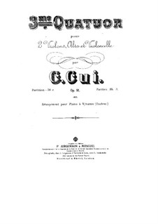 Streichquartett Nr.3 in Es-Dur, Op.91: Stimmen by César Cui