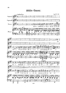 Zwei Kanons, Op.7: No.2 Addio by Friedrich Curschmann