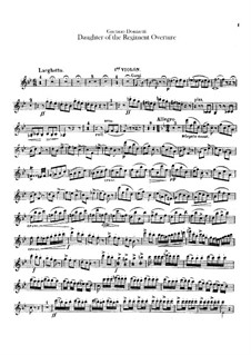Die Regimentstochter: Ouvertüre – Violinstimme by Gaetano Donizetti