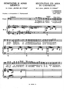 Maria di Rohan: Arie 'Bella e di sol vestita', für Stimme und Klavier by Gaetano Donizetti