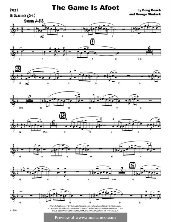 The Game is Afoot: Bb Clarinet part by Doug Beach