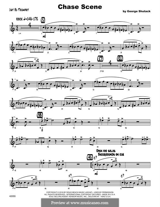 Chase Scene: 1st Bb Trumpet part by George Shutack