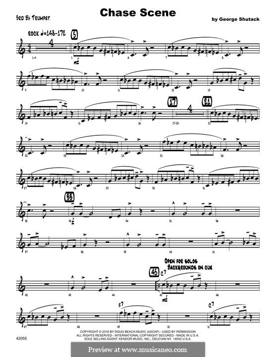 Chase Scene: 3rd Bb Trumpet part by George Shutack