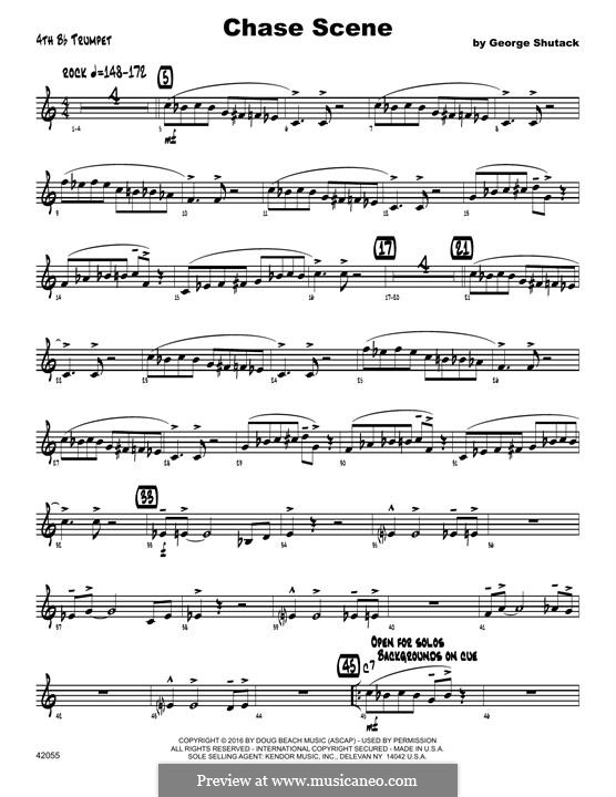 Chase Scene: 4th Bb Trumpet part by George Shutack