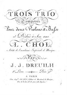 Drei Trios für zwei Violinen und Cello: Violinstimme II by Jean Jacques Dreuilh